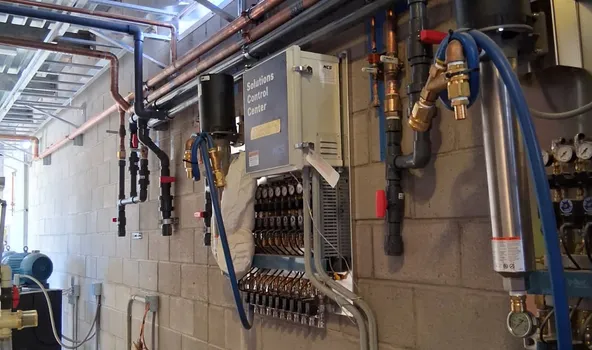 Commercial plumbing installation