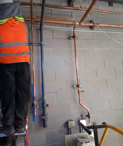 Morales Plumbing commercial job in progress